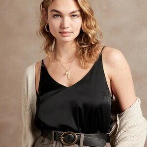 Banana Republic Factory Silky Classic Camisole - Black OBO